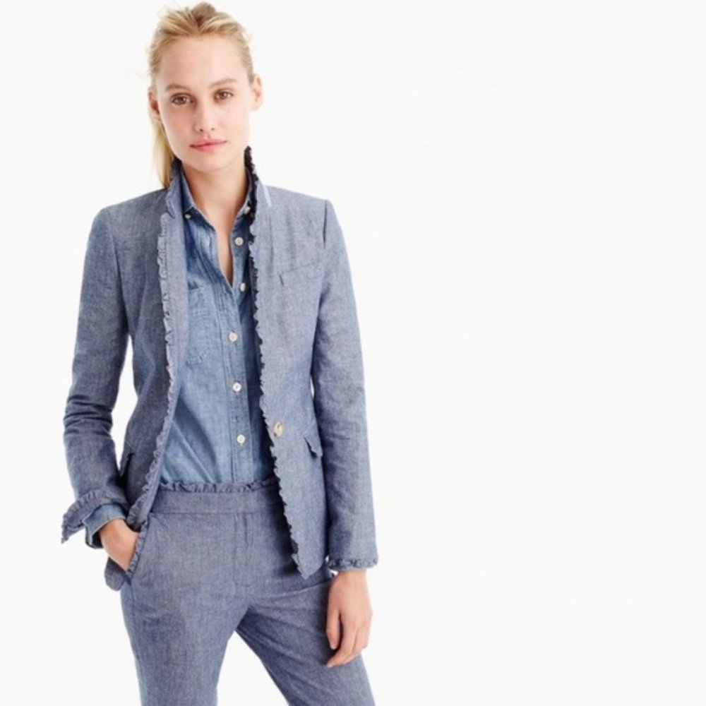 NWOT! J. Crew Light Blue Chambray Blazer